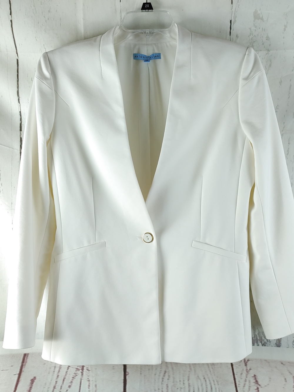 Antonio Melani Women's Ivory Single-Button Blazer Career Size 12